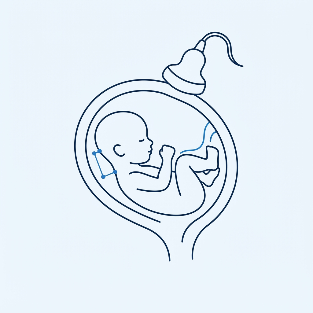 Ilustração científica do procedimento — Ultrassom morfológico